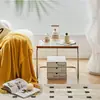 Mesa de Centro de Segunda Mano para Sala de Estar, Juego de Mesas de Té para Apartamento Pequeño, Estilo Ins Moderno Tendencia Lujo Ligero Ratán Simple Acero Inoxidable