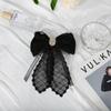 2024 Nuevo Clip para el Cabello con Lazo de Encaje y Cinta de Malla con Diamantes, Lazo de Doble Cara, Clip de Primavera con Temperamento para Mujer
