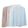 Camiseta Personalizada 220g Manga Longa Pesada Branca Gola Redonda Pulôver Simples Primavera/Outono Solta Camisa Base Básica