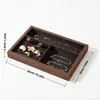 Conjunto Personalizado de Expositores de Joias em Madeira de Nogueira, Bandeja Decorativa para Anéis, Bandeja de Exposição para Joias, Bandeja de Exposição para Colares