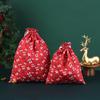 Bolsa Navideña Grande para Lote de Regalos de Navidad con Bolsillo Copo de Nieve Alce Impresión Digital Personalizada Poliéster Algodón