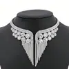 Colar Gargantilha Europeu e Americano Atacado Transfronteiriço Exagerado com Franja de Strass de Duas Fileiras para Mulheres, Acessório de Pescoço Vintage Tendência e Único Todo em Strass