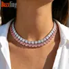 Collar Europeo y Americano Super Flash Circonita Grande Joyería de Lujo de Alta Calidad Collar Brillante Collar de Circonita Cuadrada para Mujer Punto