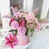 Flor Artificial Transfronteriza Nuevo Producto Espiga de Arroz Rosa Arreglo Floral de Mesa para Sala de Estar Decoración Accesorios de Fotografía para Bodas Estudio Ramo de Flores Artificiales