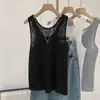 Camiseta chaleco sin mangas fina, microtransparente, súper atractiva, para mujer, nuevo diseño único de verano 2025, top hermoso