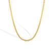 N0097 Collar clásico europeo y americano transfronterizo con base de cadena cubana, chapado en cobre, oro auténtico de 18 quilates, cadena plana apilada para mujer