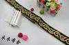 Borde de Encaje para Ropa Ribete de Encaje Bordado Borde de Apertura de Ropa Flor Étnica Traje Antiguo Hanfu Ribete 5.3cm Negro