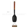 Juego de espátulas de silicona, resistentes a altas temperaturas, para utensilios de cocina antiadherentes, espátula de cocina con mango de madera, cuchara para sopa, herramientas de cocina para el hogar