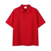 Nueva Camisa Polo de Verano 240g 65% Algodón Cómodo Algodón Piqué Doble Botón Diseño Creativo Botón de Contraste Manga Corta