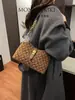 Guess Gs Transfronterizo Nuevo Estilo Europeo y Americano Bolso Cruzado Estampado de Gran Capacidad Empalme de Cadena Cierre G Cruzado Bolso de Hombro Bajo el Brazo para Mujer