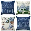 Chegada Nova da Amazon Capa de Almofada Estampada com Flores para Plantio Primavera Decoração Simples para Interior Almofada de Sofá Conjunto Almofada de Carro