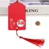 Tarjeta de deseos, Tarjeta de colgante auspicioso con cordón de borla, Tarjeta de bendición roja, Tarjeta de deseos escribible, Stock listo de fábrica