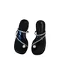 Sandalias de tacón grueso estilo hada sin cordones con perlas para mujer para usar con faldas, nuevas sandalias elegantes con diamantes de imitación para el verano 2026