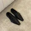 Mocasines bajos de cuero marrones de moda estilo francés para mujer, nuevos zapatos versátiles de cuero estilo británico para otoño e invierno