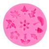 Árvore folha flor cogumelo molde de silicone molde de chocolate dobrar bolo molde decoração