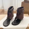 Sandalias Romanas Retro con Tacón Invisible y Punta de Tira para Mujer, Nuevas Sandalias de Punta de Tira Estilo Bota de Caña Corta Primavera/Verano 2026