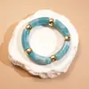 Pulsera Geométrica Redonda de Acrílico Europeo y Americano Empalmado Pulsera de Nicho Elegante Retro Joyería de Mano Única de Alta Gama