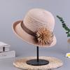 Sombrero rizado de estilo coreano nuevo de primavera y verano, moda versátil, flor tejida, transpirable, sombrero de pescador, sombrero para el sol al aire libre