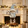 Novas Decorações de Natal Transfronteiriças Pequenos Pingentes de Madeira Pintada Árvore de Natal Homem Velho Sem Rosto Rudolph Enfeites de Natal