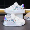 Zapatillas Casuales de Moda para Niñas con Estampado de Dibujos Animados 2026 Primavera Nuevos Zapatos Blancos de Suela Suave