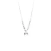 Collar de Cuentas de Plata con Lazo Estilo Coreano, Diseño de Nicho, Estilo Puro y Deseable, Cadena para Clavícula Versátil que Ilumina y de Alto Valor