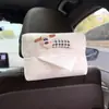 Caja de Pañuelos para Coche de Tela de Perro y Gato de Dibujos Animados, Portapañuelos para Guantera de Coche, Bolsa de Pañuelos para Respaldo de Asiento de Coche