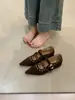 Zapatos Planos de Tacón Elevador Apuntados de Ante Estilo Francés para Mujer, Mary Jane para Noche, Temporada Primavera-Otoño 2025, con Falda
