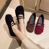 Sapatos de Bailarina Flats Versáteis Estilo Coreano Retrô Estilo Floresta Bico Redondo Sola Macia Flats de Boca Rasa para Mulheres 2024 Outono e Verão Novo Estilo