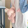 Mochila Fresca Versión Coreana Dibujos Animados Lindo Conejo Muñeco de Peluche Mochila Viajero Bolso Cruzado