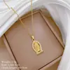 [Aço titânio] Figura em forma de ovo Europeu e americano Luz Luxo Elegante Lindo Colar de diamante Feminino All-match Clavícula Corrente de aço titânio
