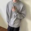 Suéter Henley estilo americano gris para hombre, colección otoño/invierno, casual y elegante, con un look sofisticado, perfecto como capa interior o exterior