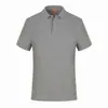 Camisa Polo de Algodão com Gola Reversível, Camisa Publicitária Estampada, Roupa de Trabalho Corporativa de Verão com Mangas Curtas e Fenda com Design Bordado