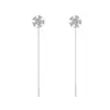 Aretes de Hilo Largos con Borla Completa de Zirconia de Diamante Flor de Margarita de Lujo Ligero Transfronterizos para Mujer, Estilo Japonés y Coreano, Fuente para Transmisiones en Vivo de Tiktok