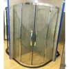 Mampara de ducha de cristal curvado para bañera, puerta de cristal divisoria de separación húmeda y seca, pantalla a prueba de explosiones, puerta corredera de cristal templado fijo