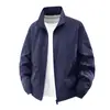 Deportes al Aire Libre Transfronterizos Primavera y Otoño Talla Grande Chaqueta Casual para Hombre Chaqueta Juvenil Color Sólido Chaqueta con Cuello Alto 2502