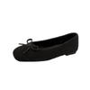 Versión de Piel de Oveja~ 2026 Elegantes Versátiles Otoño e Invierno Lazo Felpa Cálidos Zapatos Planos Bajos para Mujer Primavera y Otoño
