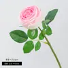 Flor Artificial de Rosa Crema de una Sola Cabeza Decoración de Fondo de Boda Arreglo de Flores para Pasillo Material Floral Boda Estilo Europeo Flor de Seda Flor Artificial
