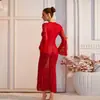 Falda de Malla para Mujer Estilo Sirena con Parches de Encaje Manga Larga Ajustada Vestido de Noche con Copas Múltiples Colores Disponibles 1267