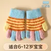 Luvas Infantis Listradas de Outono e Inverno Luvas de Lã Pelúcia Tricotadas Luvas Quentes à Prova de Frio Infantis para Exterior