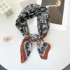 Lenço Quadrado de Seda Retrô Coreano com Estampa Paisley e Toque de Luxo, Combinado com uma Camisa, Lenço Quadrado Versátil para Cintura, Xale, Protetor de Pescoço