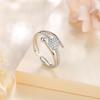 Anillo de tres capas de plata esterlina 925 de estilo lujoso y ligero para mujer, diseño redondo de planeta de moda japonesa y coreana, con apertura de anillo de nicho para mujer.