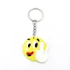 Llavero de emoji de dibujos animados creativos, llavero de pegamento suave de PVC, colgante de bolsa de expresión, regalo pequeño al por mayor
