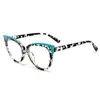 Nuevas Gafas Tr Multicolor Espejo Plano Ojo de Gato Europeo y Americano Cara Redonda Dama Espejo Plano Gafas Anti Luz Azul Montura para Miopía