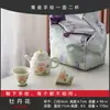 Conjunto de Chá Banana Pintado à Mão Estilo Chinês com Uma Bule e Duas Xícaras, Bolsa de Pano Portátil, Chá ao Ar Livre, Conjunto de Chá de Viagem de Luxo Leve de Alto Valor