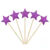 Inserts decorativos para pastel de cumpleaños de papel brillante, estrellas de cinco puntas y corazones, toppers pequeños para decoración de postres de fiesta, 5 piezas