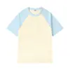 Camiseta de Algodón Puro con Bloques de Color Ropa Familiar Logo Personalizado Transfronteriza 200g Manga Corta Ropa Familiar Camiseta Cultural Raglán para Niños