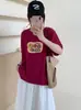 Envío Directo desde el Mercado de las Trece Líneas: Camiseta de Algodón Copo de Nieve, Envío Directo de Una Pieza, Cuello Redondo, Adelgazante, Versátil, Manga Corta, Verano, Fábrica de Origen