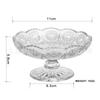 Placa de Frutas de Vidro de Cristal de Luxo Estilo Europeu com Pé Alto para Todos Sala de Estar Mesa de Café Lanches Girassol Prato Pequeno de Pé Alto