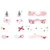 Pegatinas de Tatuaje de Maquillaje Navideño para Celebridades de Internet Estilo Tiktok, Rubor de Copo de Nieve para Fiesta, Pegatinas Creativas Lindas Dulces de Dibujos Animados