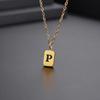 IMI Moda 26 letras pingente colar casal quadrado pequeno ouro medalha suéter corrente clavícula corrente suéter corrente YL263